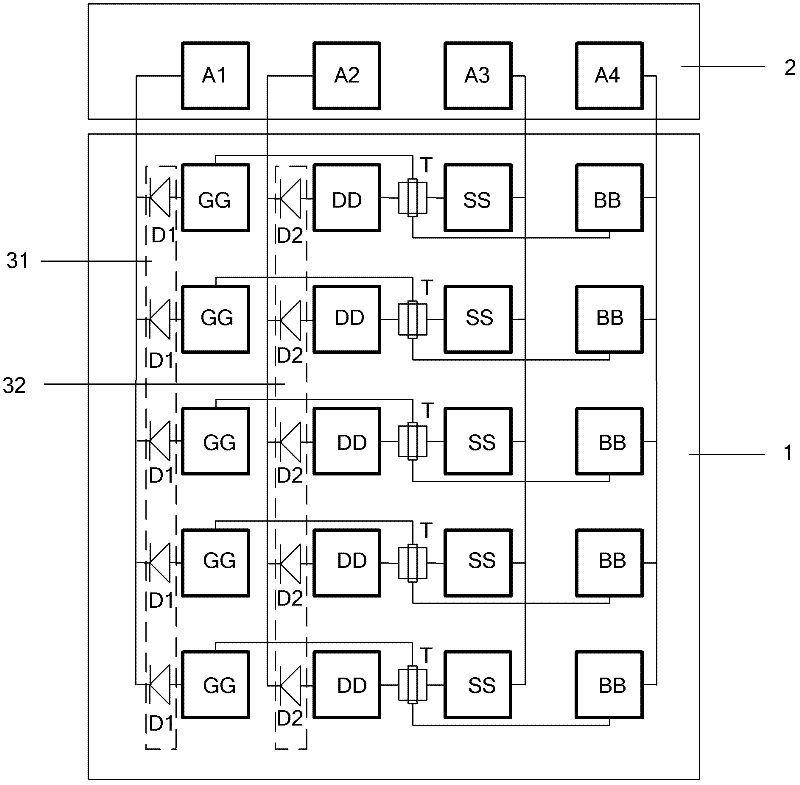 Testing structure and testing method for hot carrier effect of MOS (Metal Oxide Semiconductor) device