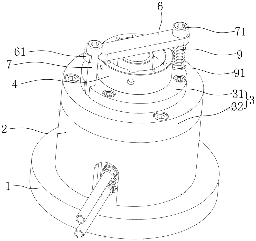 Tapping positioning clamp for disc-shaped workpiece