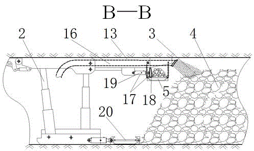 Gob-side entry retaining method for putting top waste rock down to achieve roadway side packing