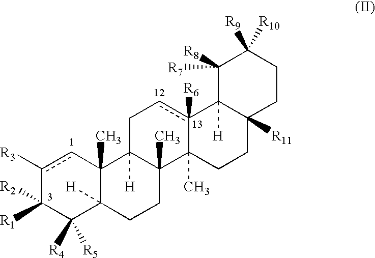 Triterpenes having human antifungal and antiyeast activity