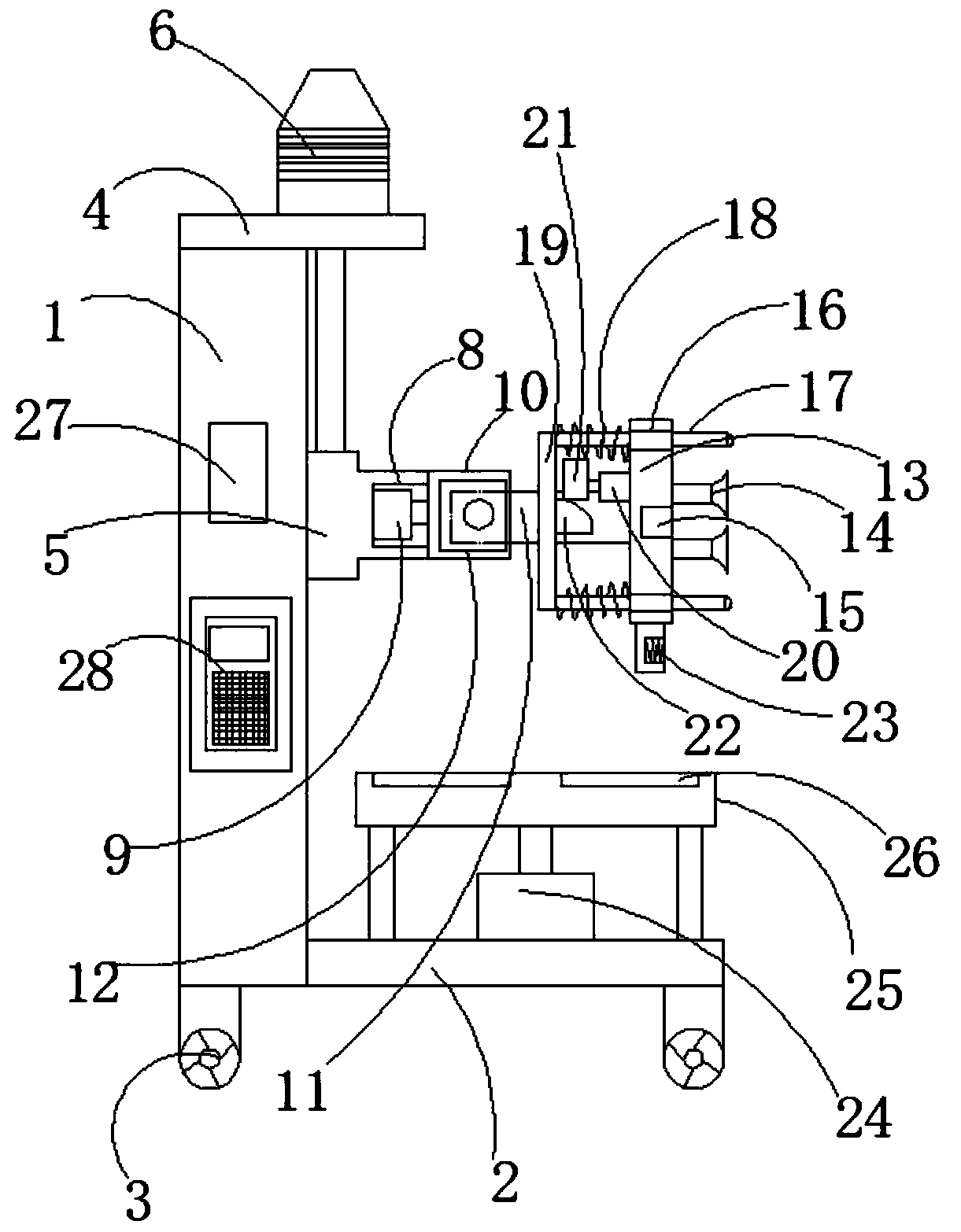 Vertical-type automatic wall tile paving device for building construction