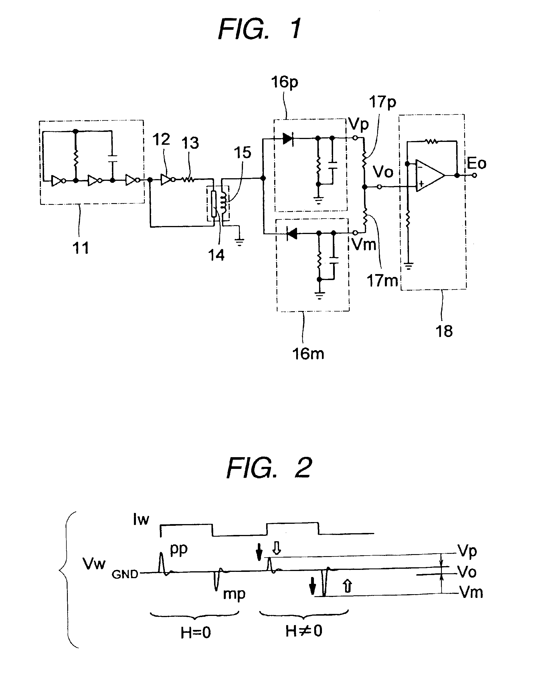 Magnetic field detection circuit using magnetic impedance device