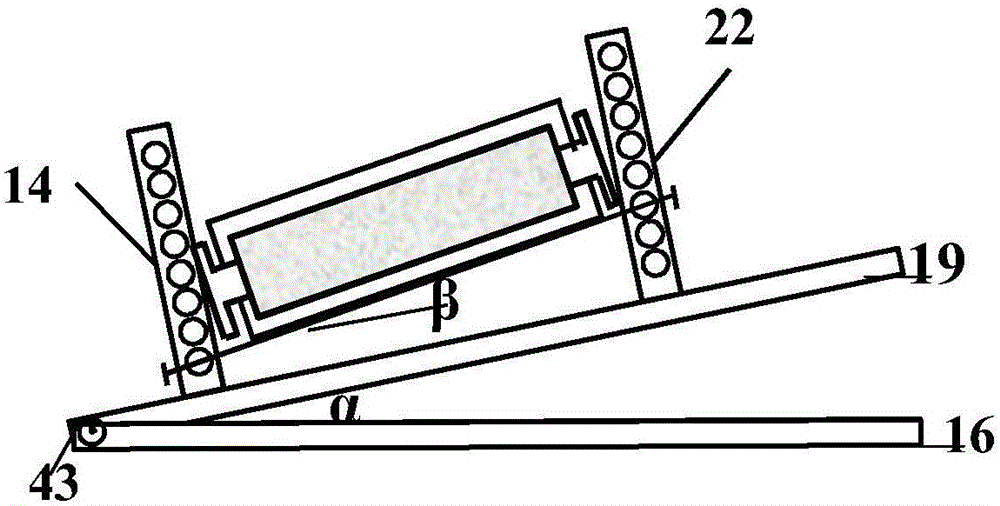 Device and method capable of simulating oil displacement efficiencies of oil layers with different dip angles