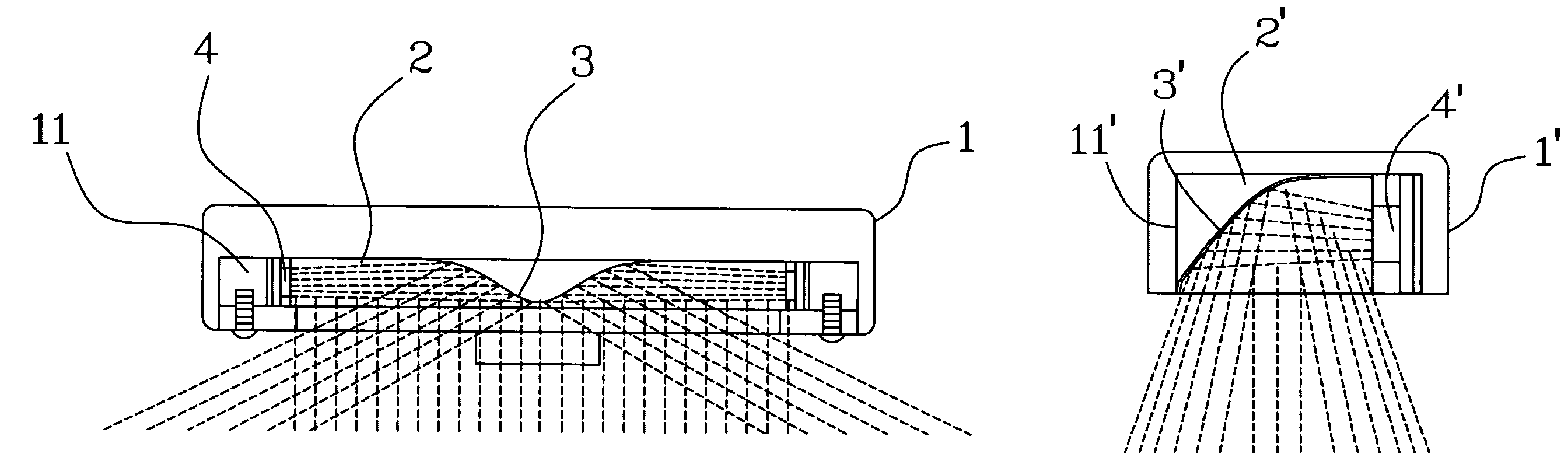 LED-edgelit light guide fixture having LED receiving grooves