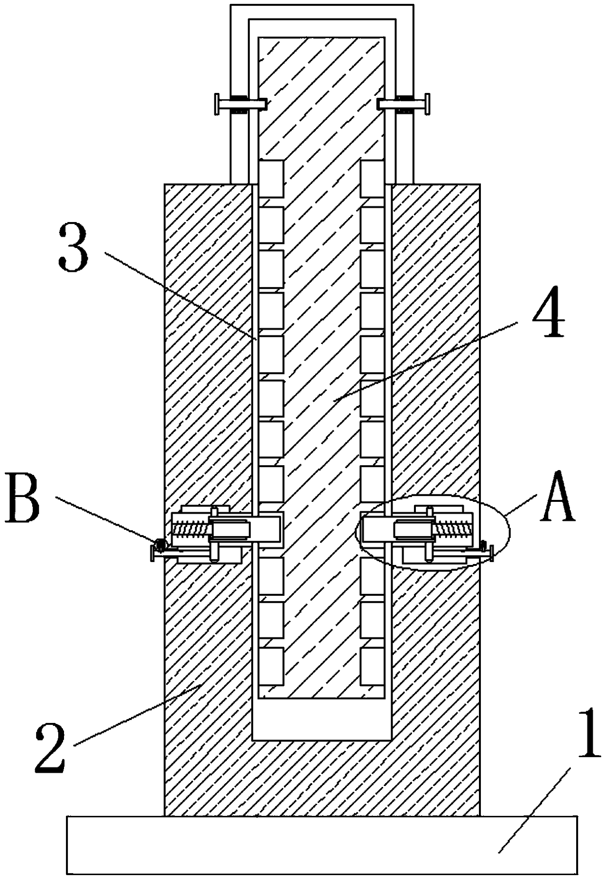 Automobile charging pile capable of preventing from being blown down by wind