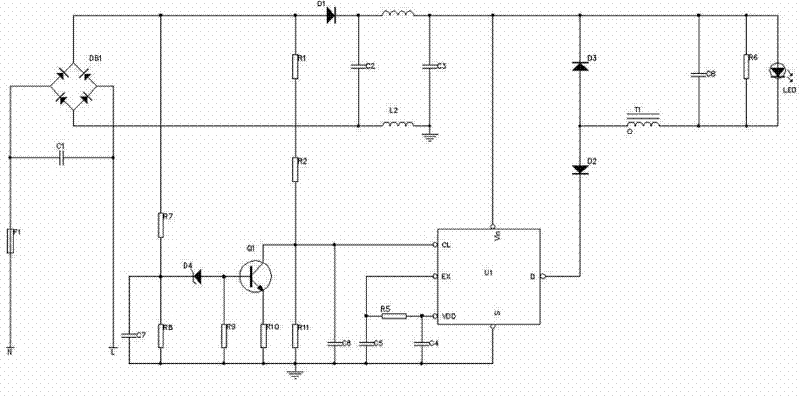 A power supply without electrolytic capacitor