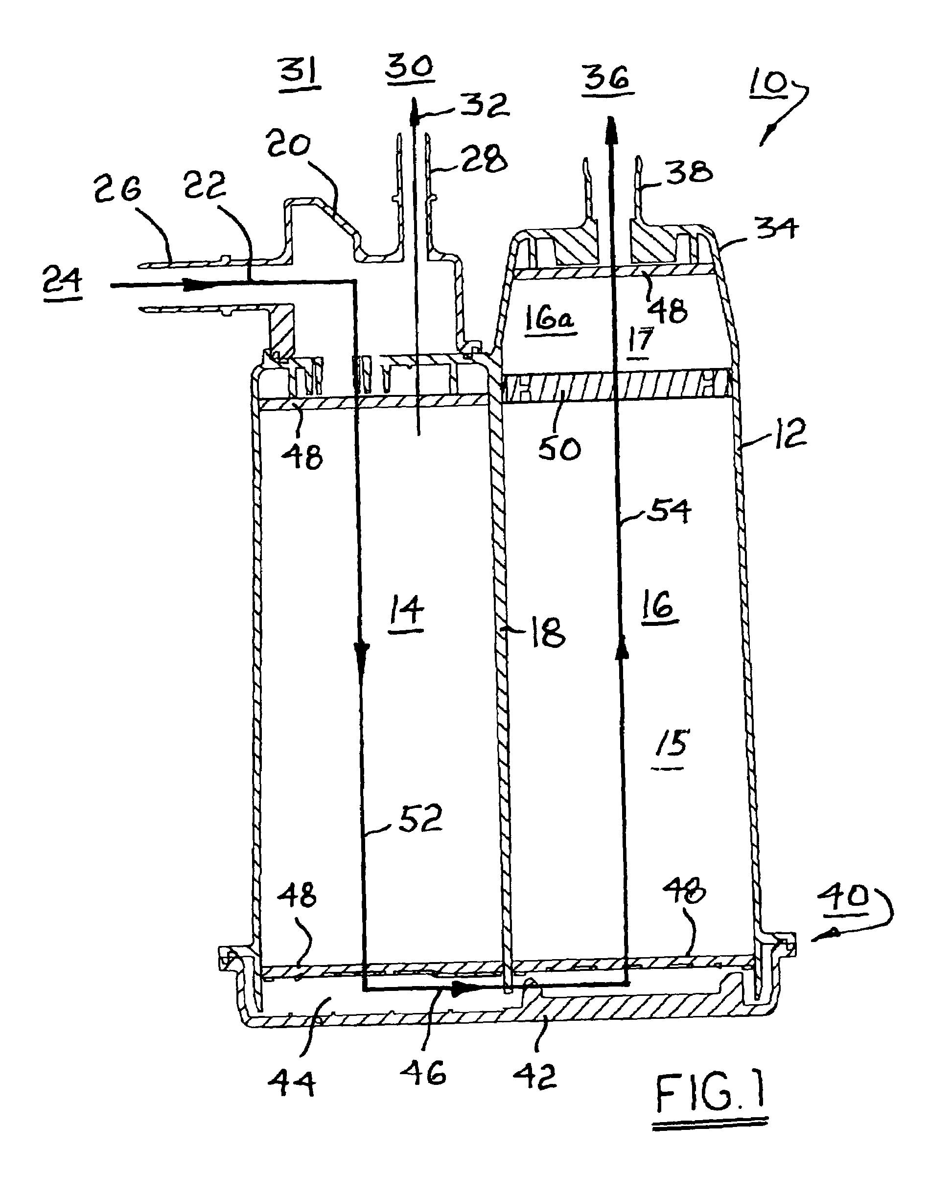 Evaporative emissions canister having an internal insert
