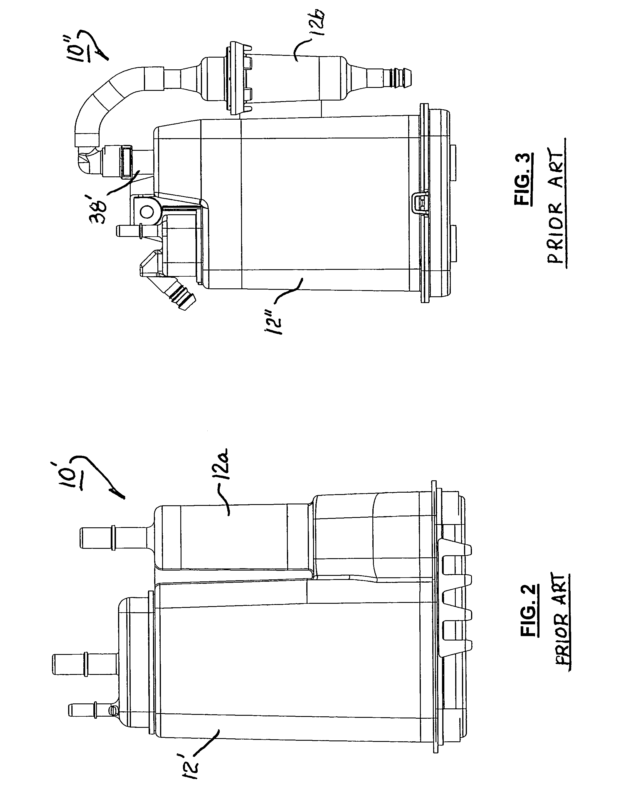 Evaporative emissions canister having an internal insert