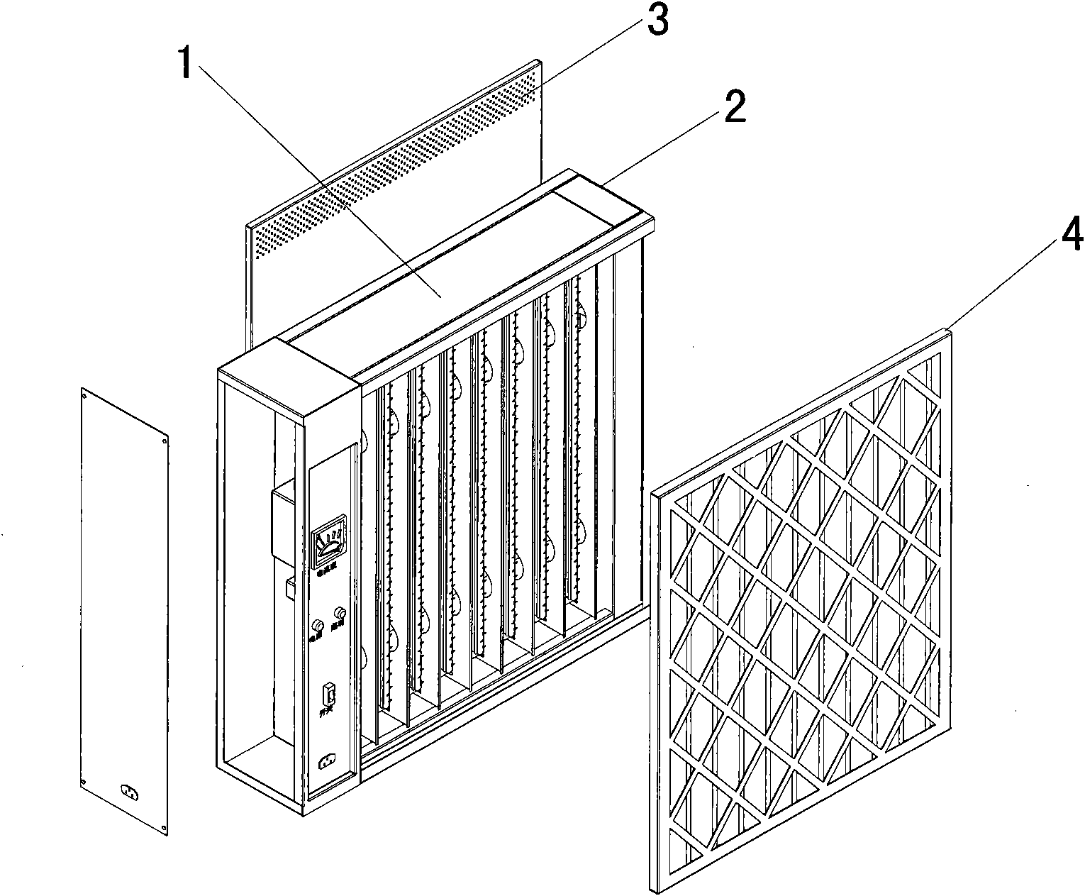 Plasma nano photocatalysed air purifying and sterilizing device for air-conditioning system