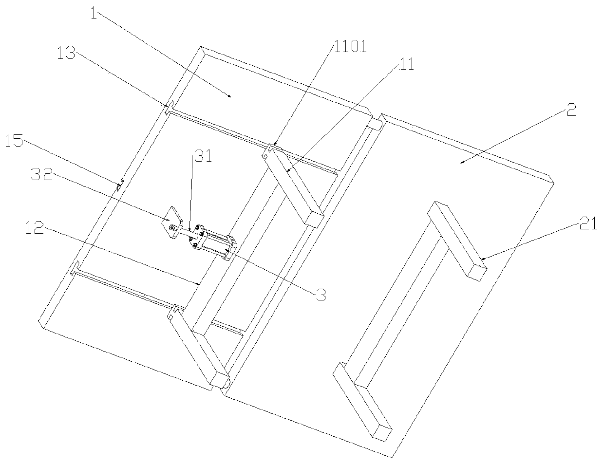 Automatic cutting device for producing and processing plate material through mold