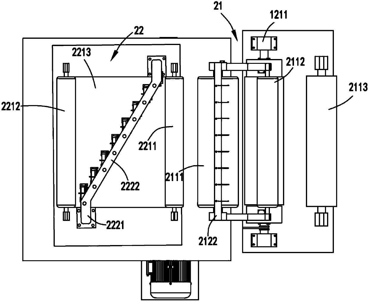 A non-weft continuous processing production line