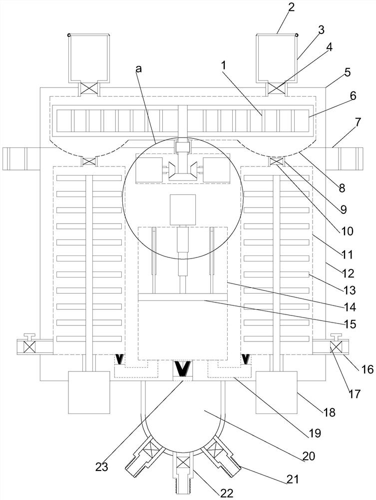 Multi-cavity flow guide type foam-free building coating stirring device