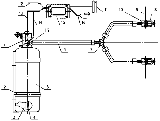 Dry powder fire extinguishing device for vehicle battery compartment