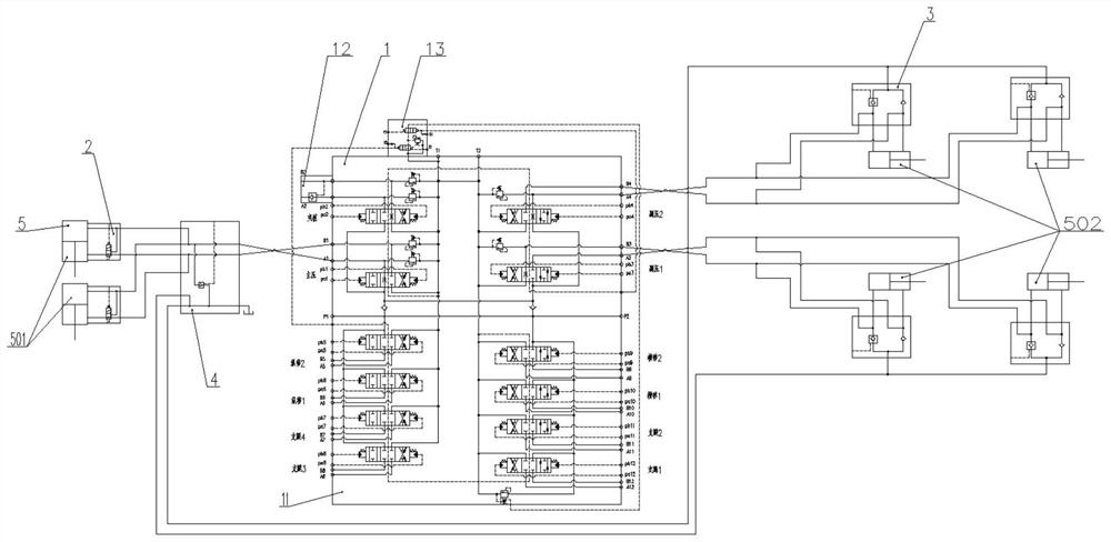 Hydraulic static pile driver and hydraulic control system thereof