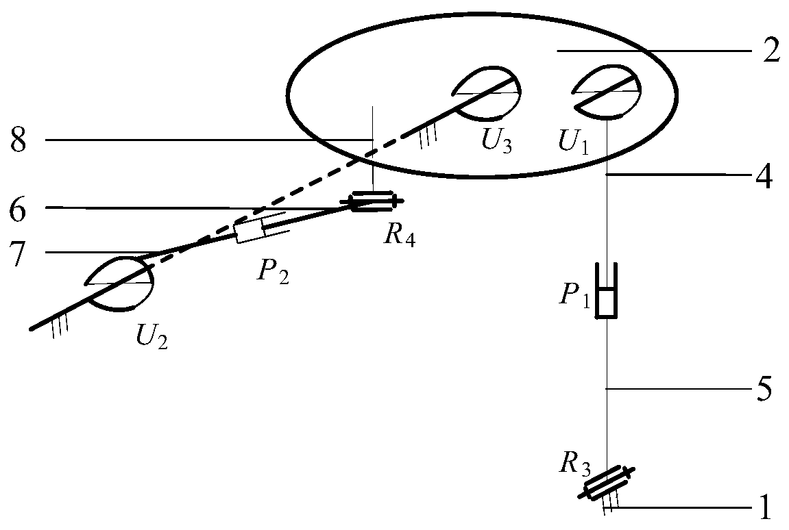 A Parallel Mechanism with Few Joints and Two Rotation Degrees of Freedom