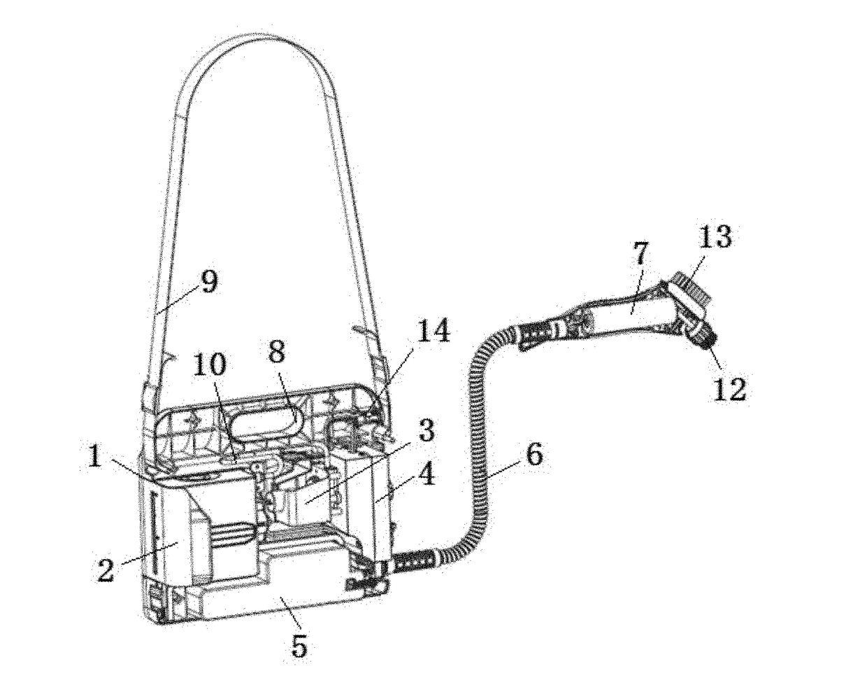 A portable battery steam cleaner