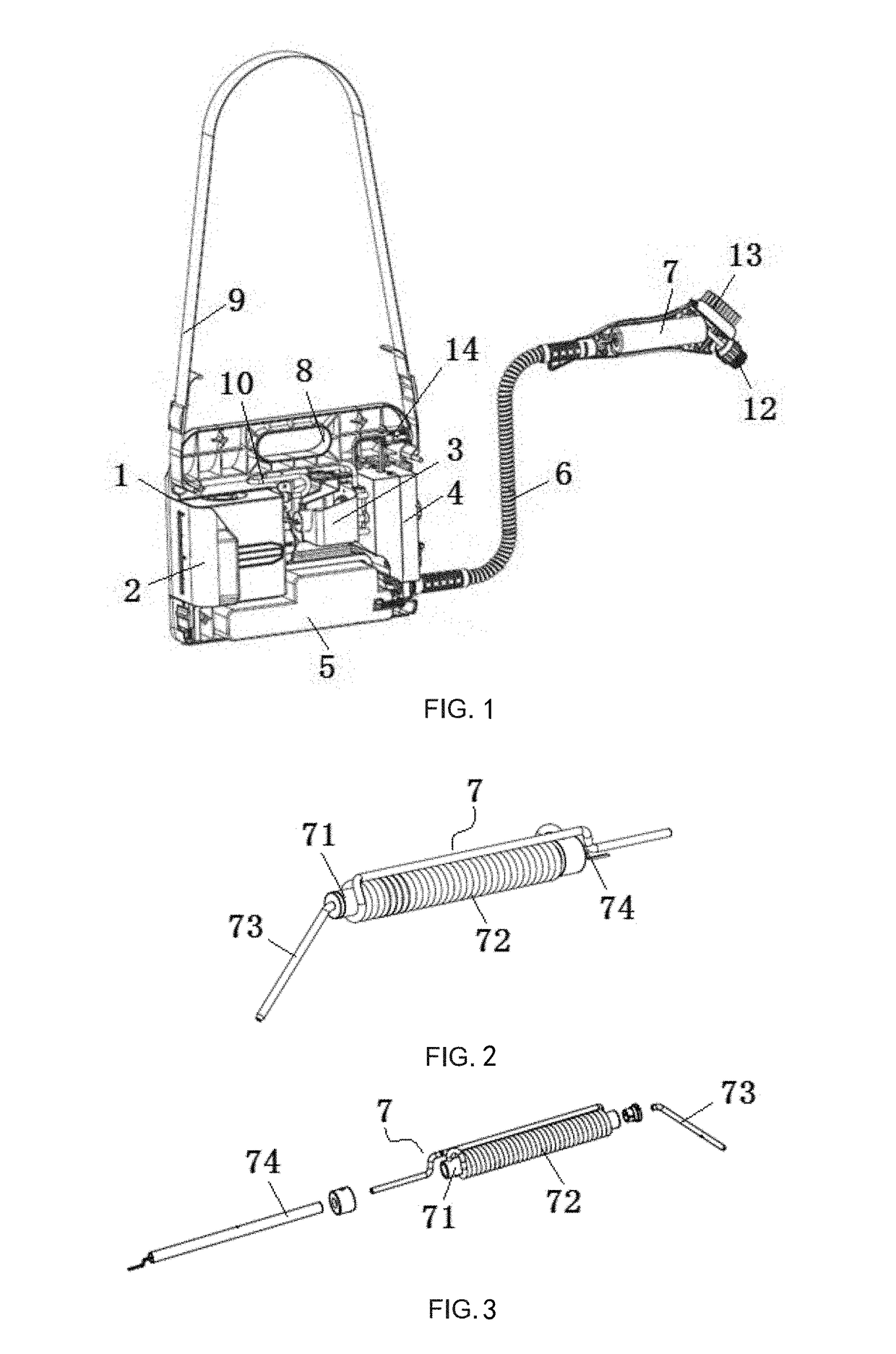 A portable battery steam cleaner