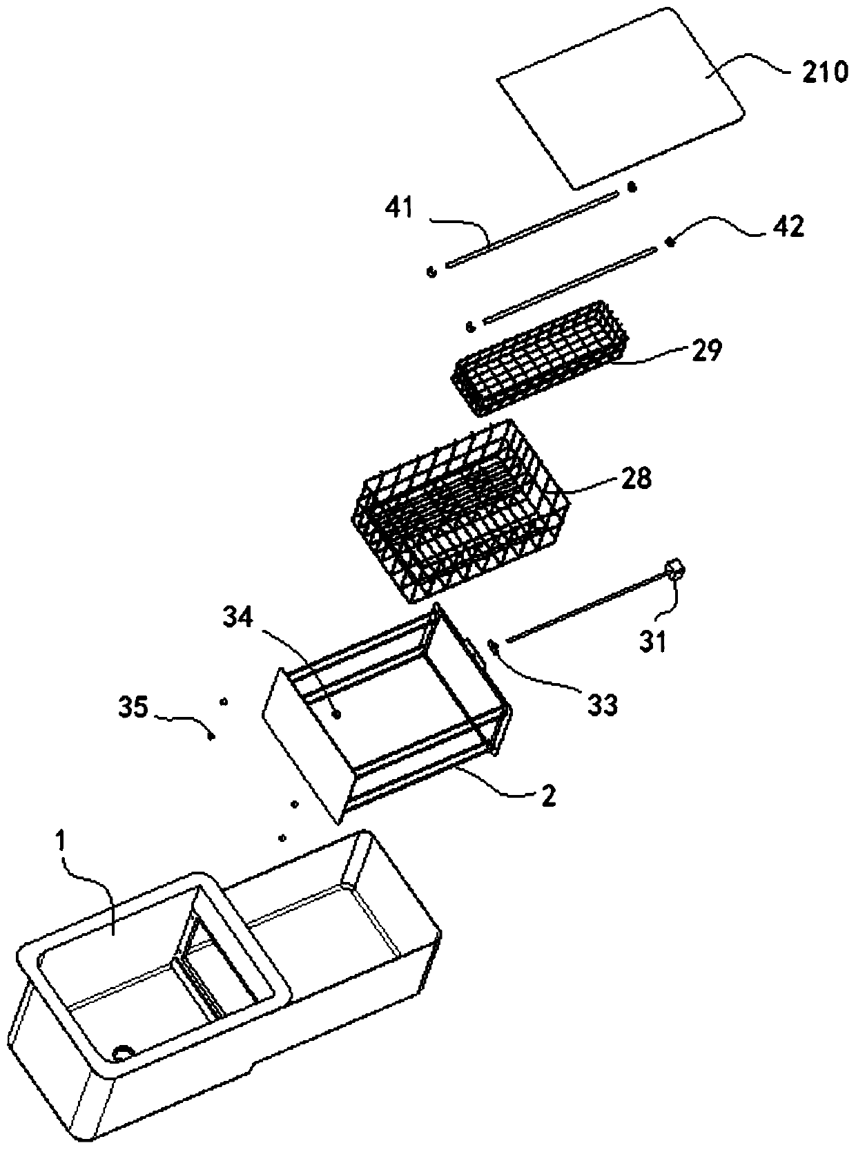 Bowl basket hidden type dishwashing sink structure