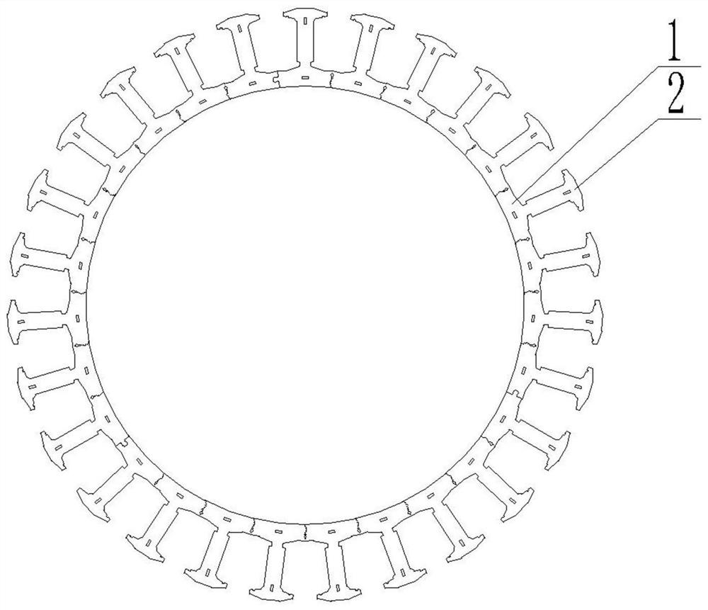 Stator punching sheet structure and motor comprising same