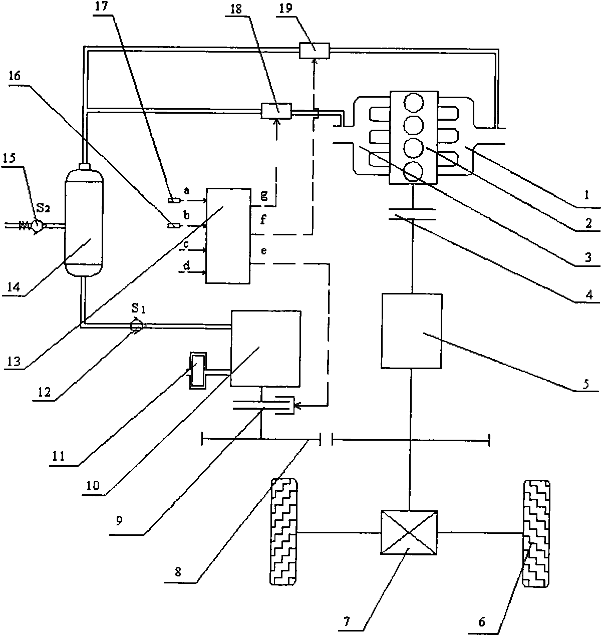 Pneumatic vehicular braking energy recovery and recycling device and control method