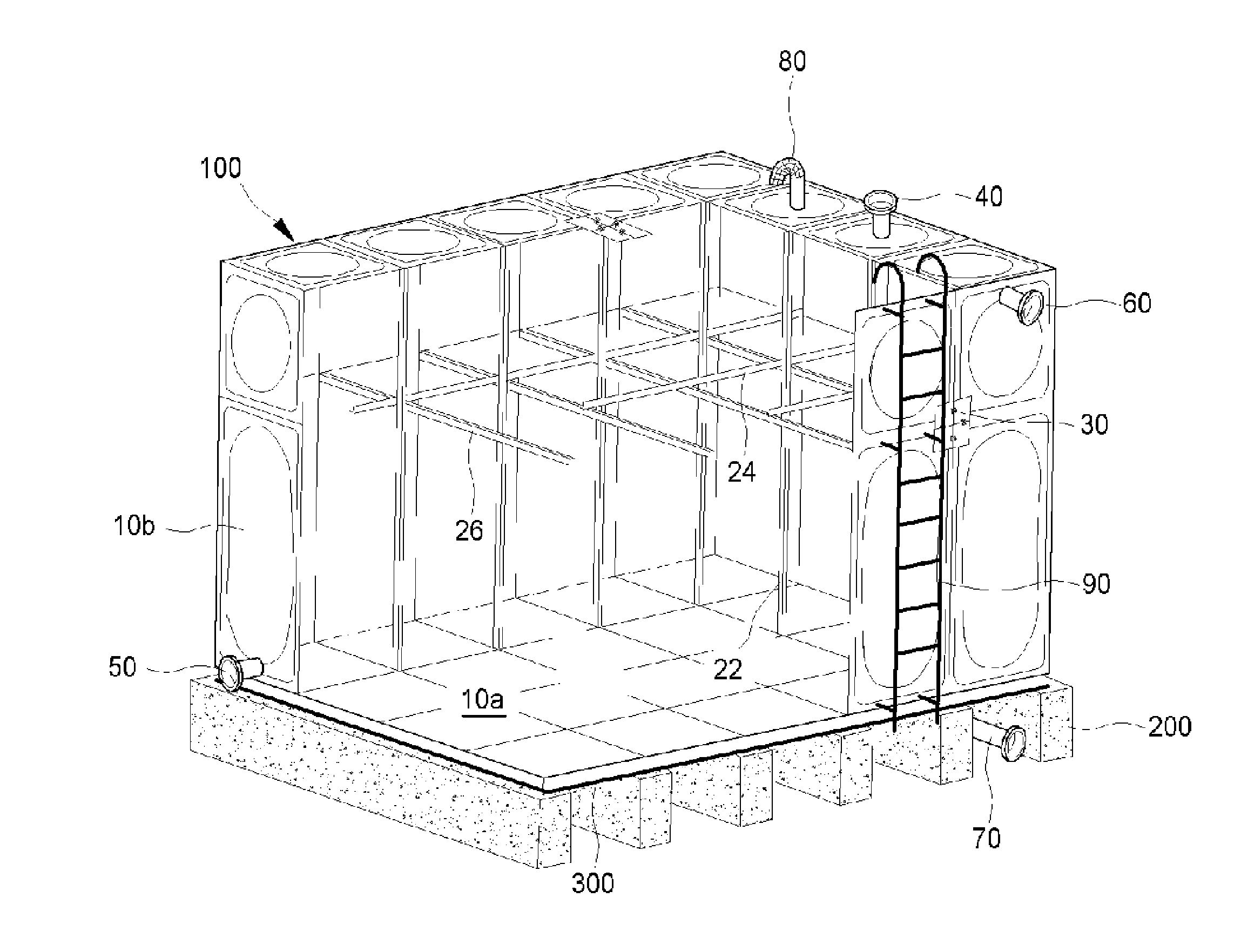 Metal tank with a synthetic resin sheet, and unit panel