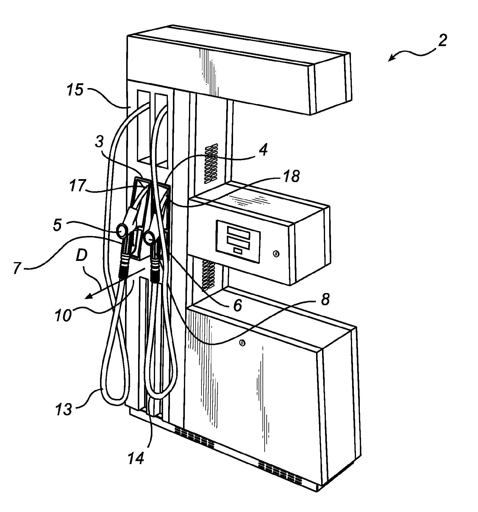 Projected fuel dispensing nozzle