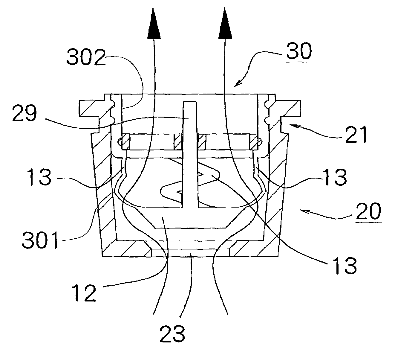 Valve mechanism for tube-type fluid container