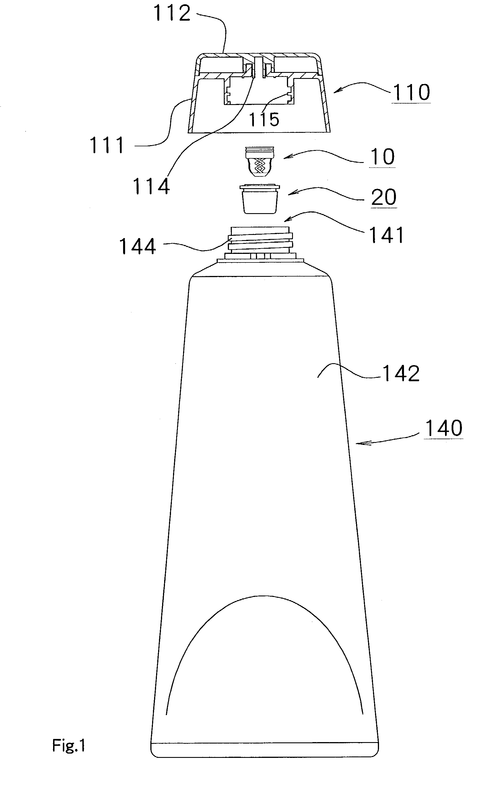 Valve mechanism for tube-type fluid container