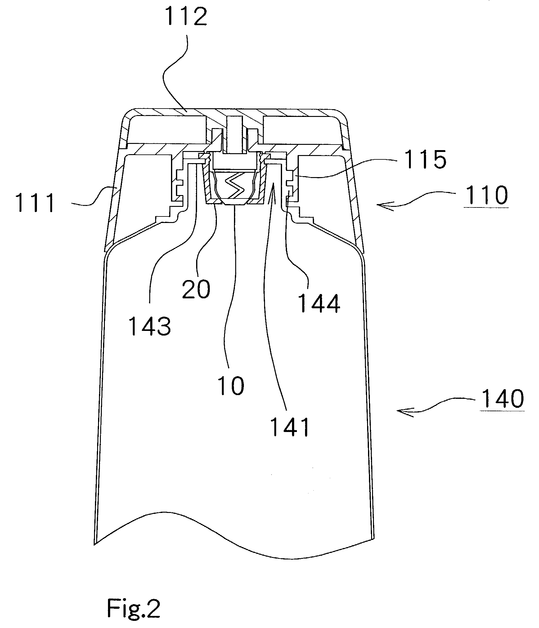 Valve mechanism for tube-type fluid container