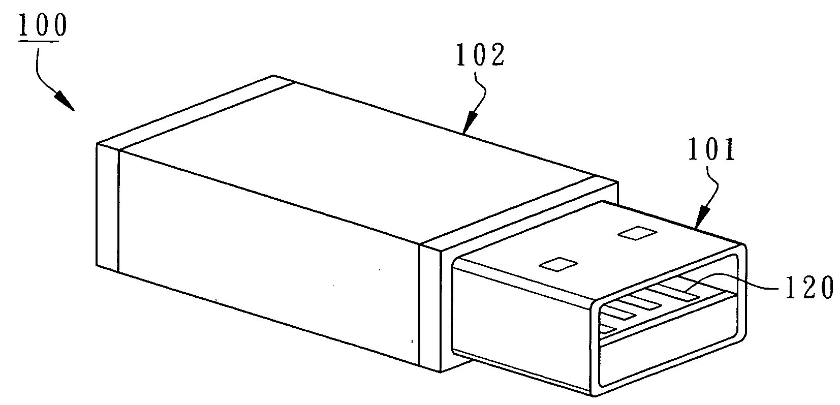 Space minimized flash drive