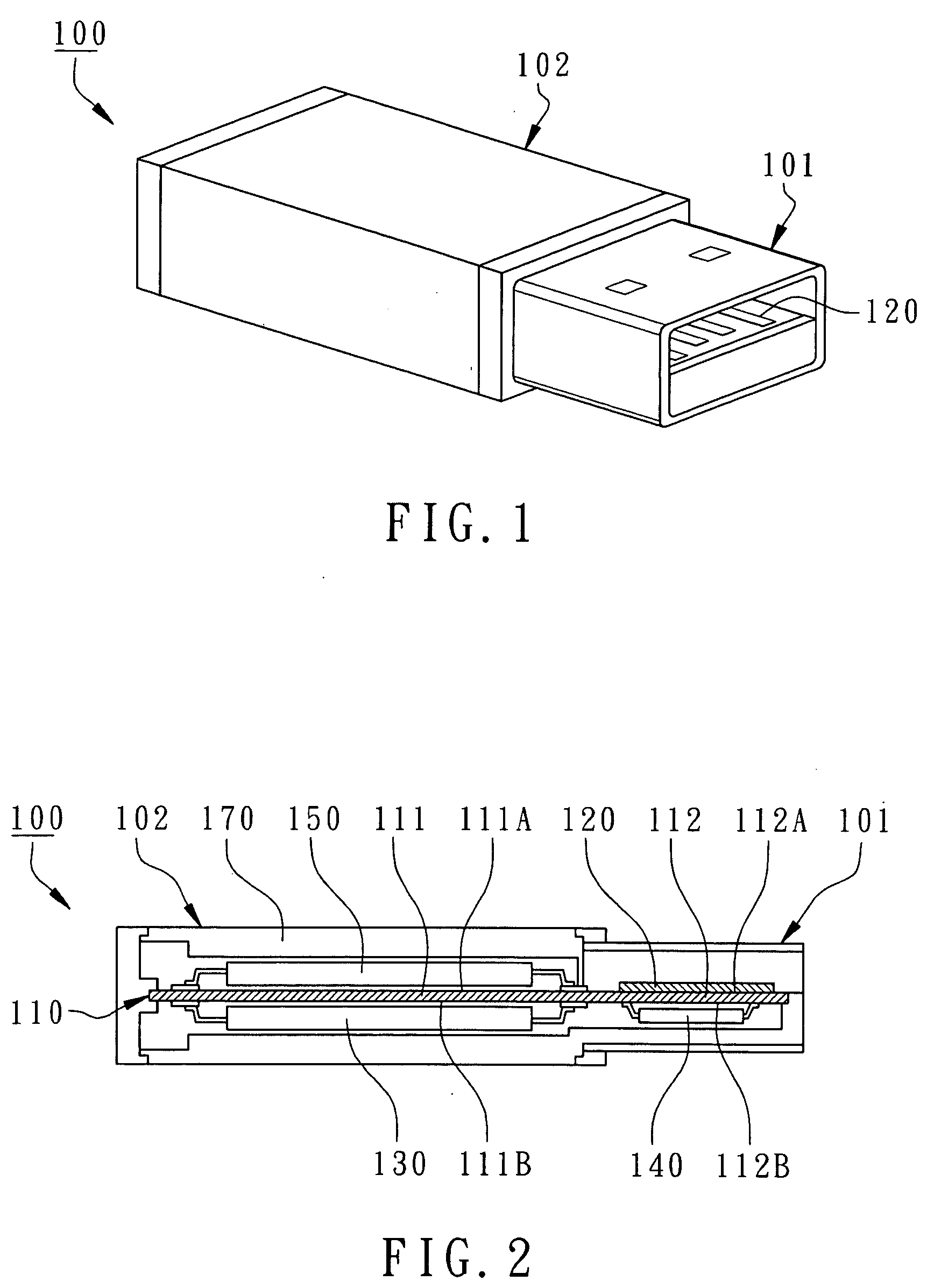 Space minimized flash drive