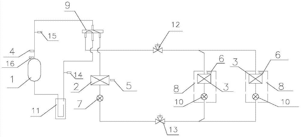 Compressor performance detection device, air conditioning system with the device and control method