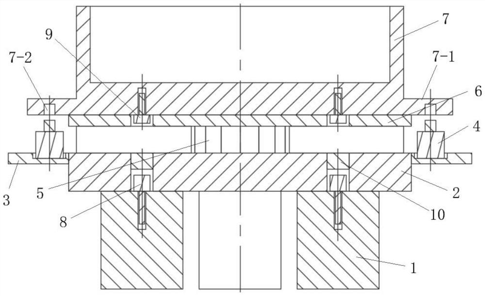 Rubber and plastic spring vibration reduction device for large coal mill base and foundation and using method of rubber and plastic spring vibration reduction device