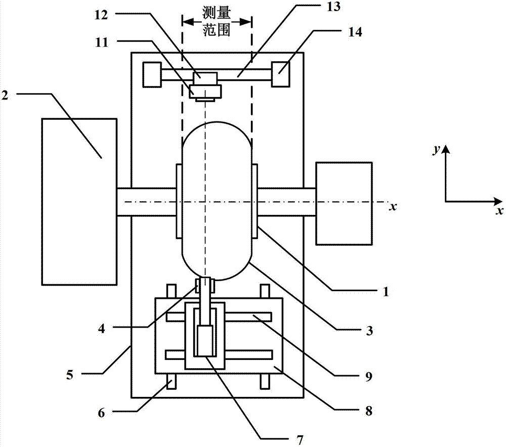 Online measuring device and measuring and controlling method for tread thickness of tire tread winding