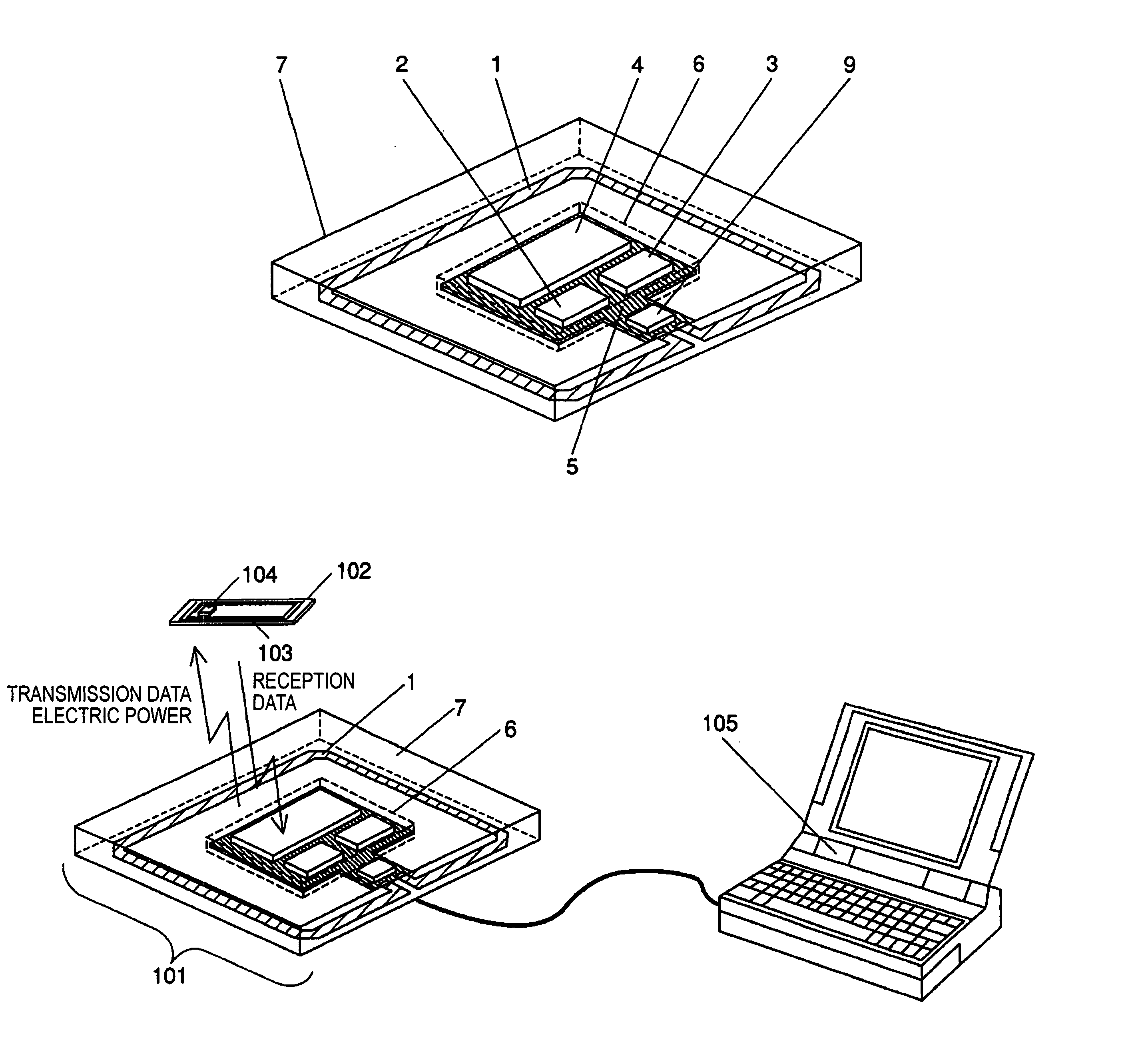 Integrated antenna type non-contact IC card reader/writer