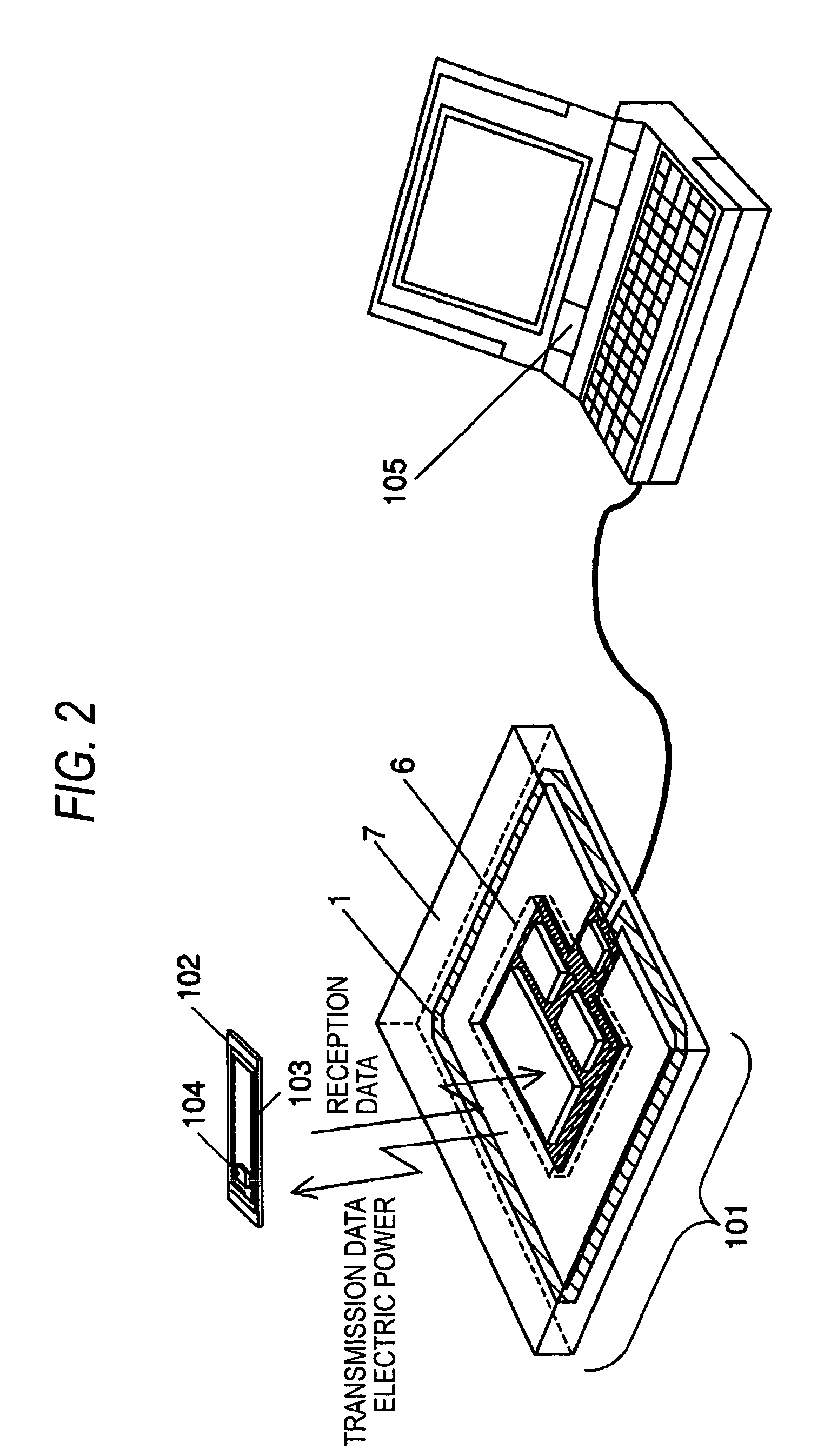 Integrated antenna type non-contact IC card reader/writer