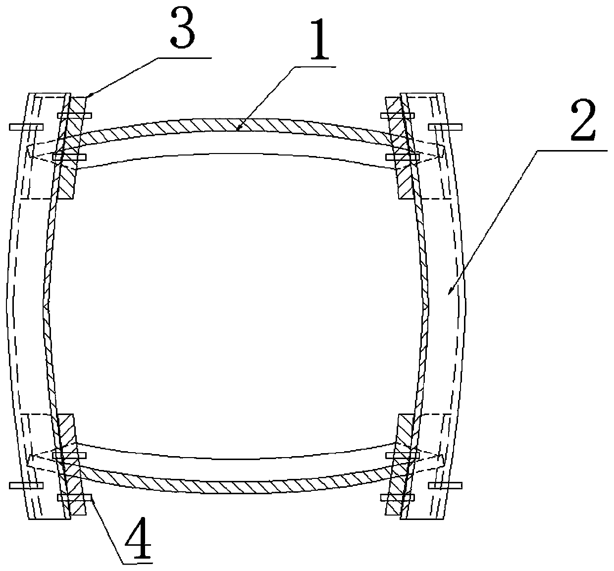 Box-type steel corrugated plate structure pipeline or container corner connecting structure