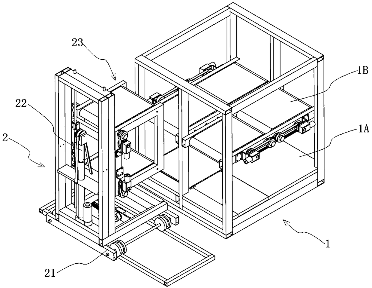 Double-row and double-deck stereo mechanical parking device and vehicle parking and picking-up method thereof