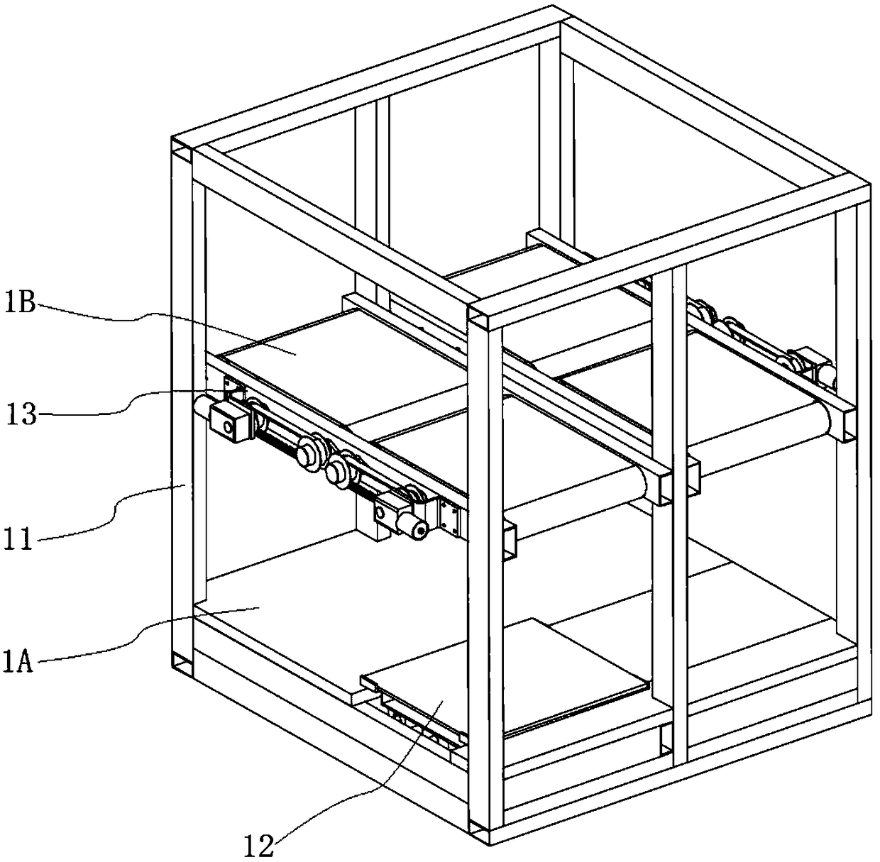 Double-row and double-deck stereo mechanical parking device and vehicle parking and picking-up method thereof