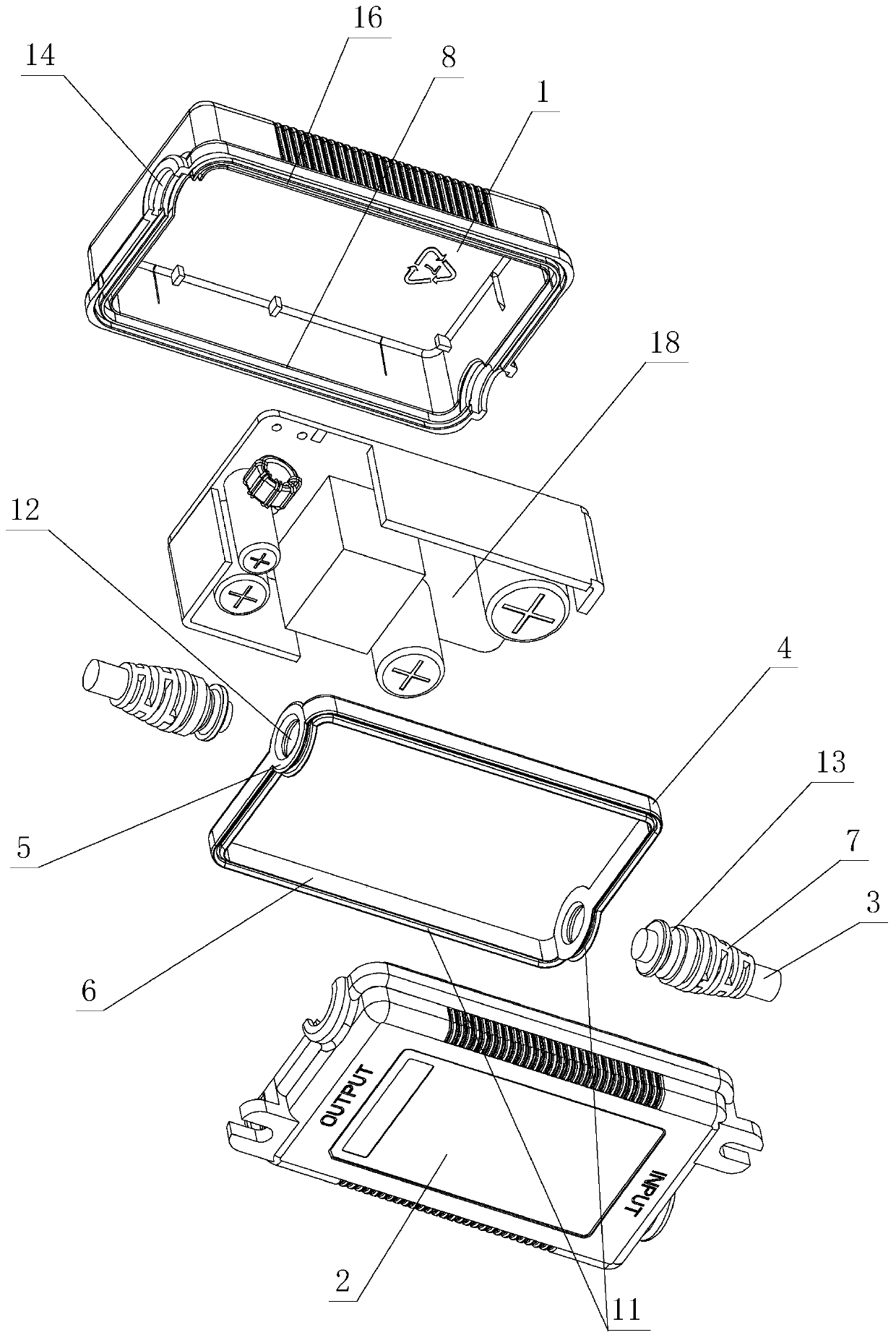 Power supply shell waterproof device