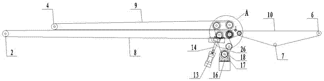 Panel compositing machine synchronous conveying mechanism