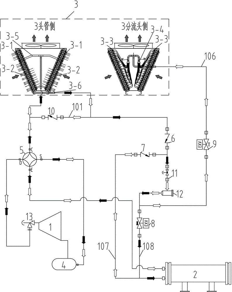 Air-cooled heat pump circulating system and heating and refrigerating methods thereof