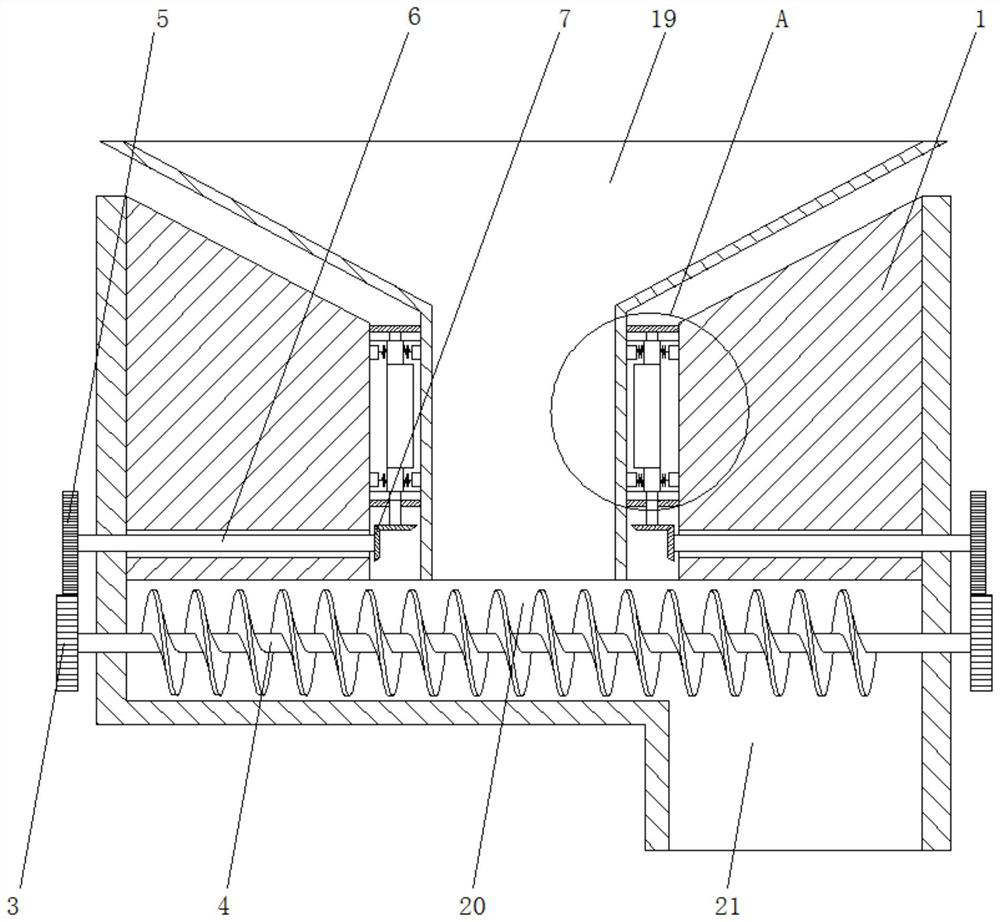 Anti-blocking grinding machine conveying device capable of achieving uniform feeding