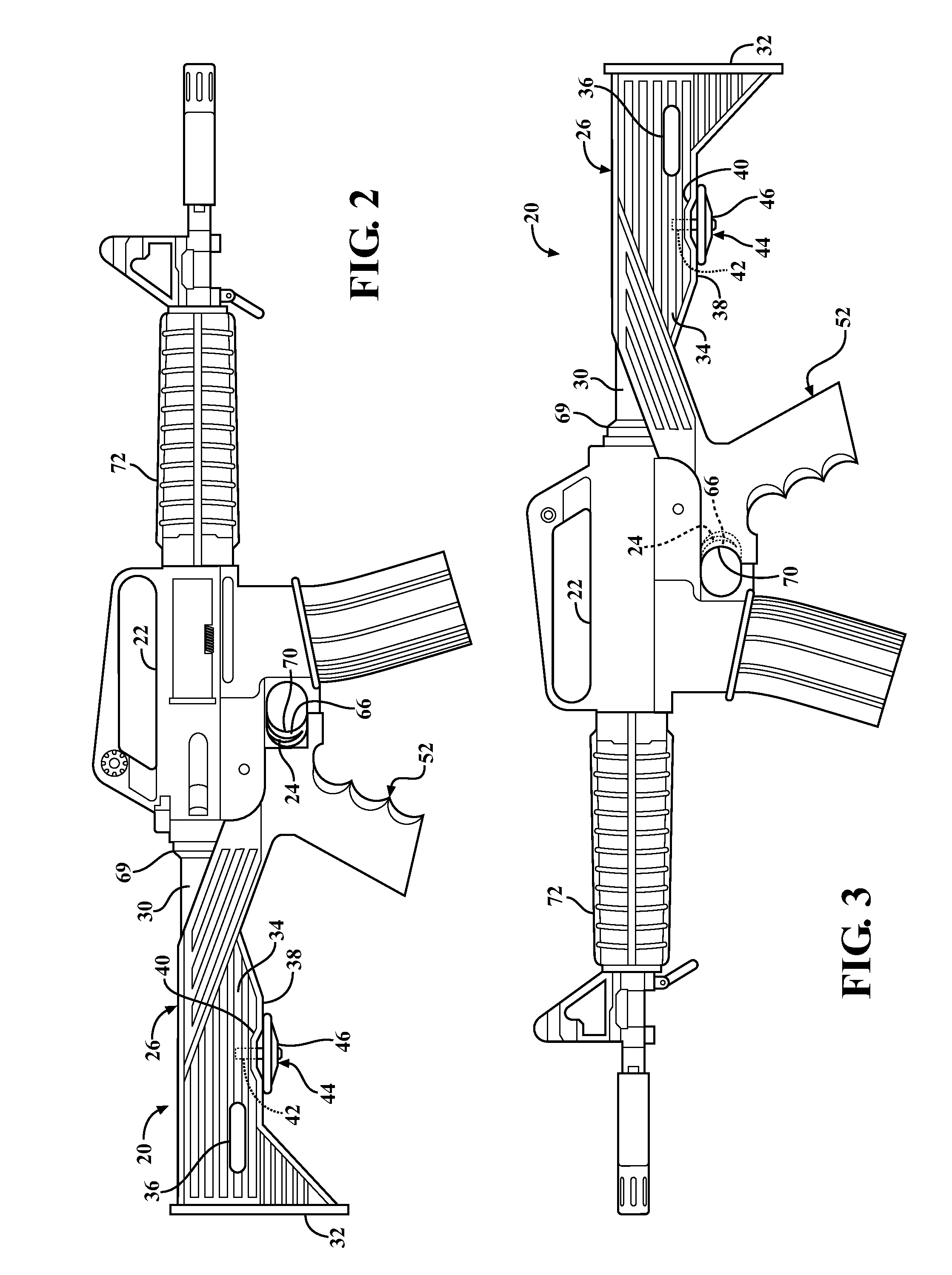 Interface system for firearm with sliding stock