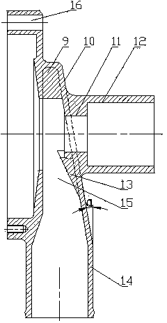 Cooling water pump provided with symmetrical semicircular inclined-plane water suction chambers