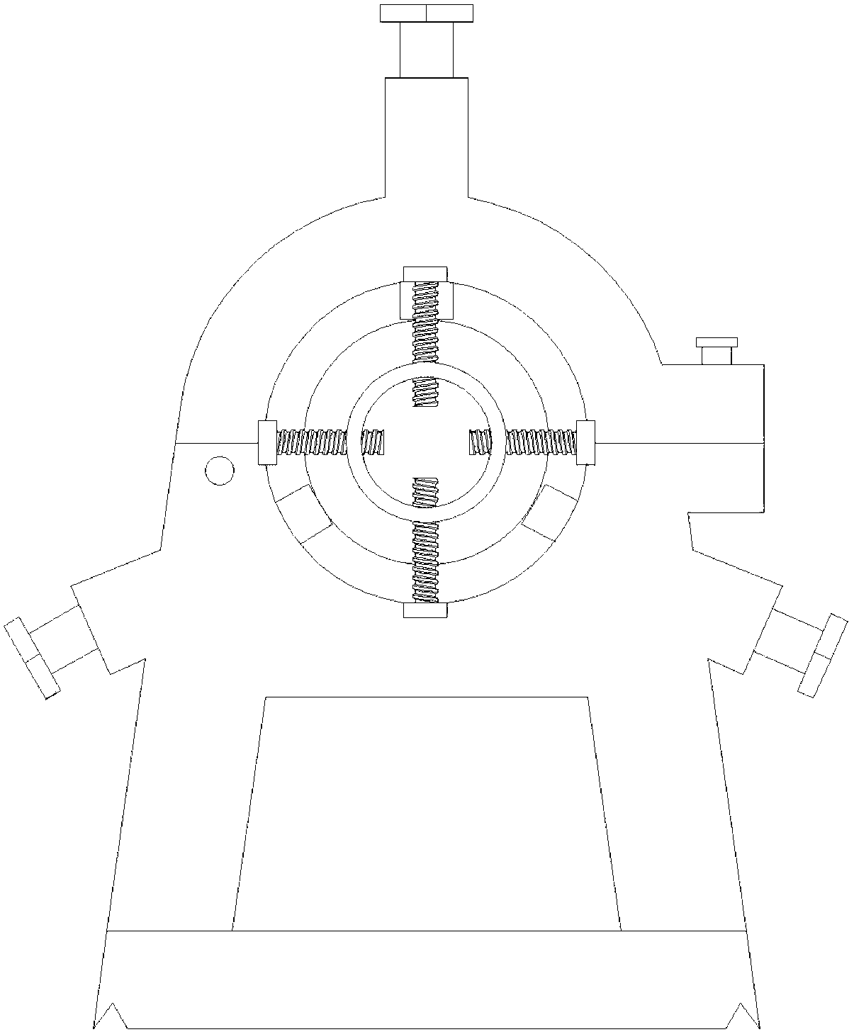 Lathe center frame auxiliary clamping mechanism