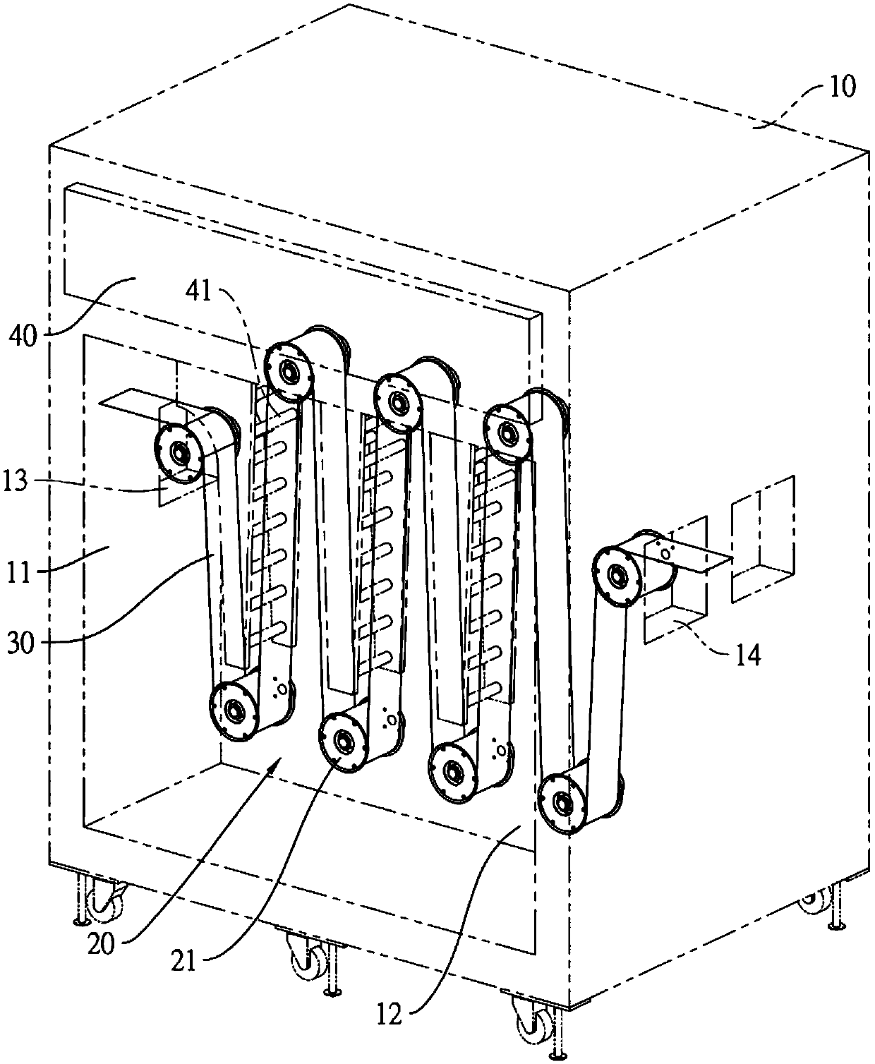 Drying oven with air bearings and application method thereof