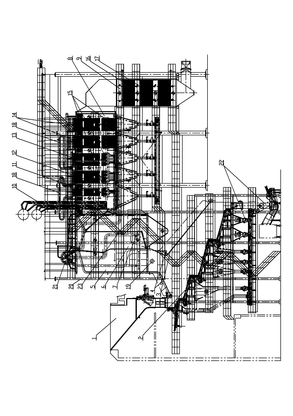 Waste incineration boiler