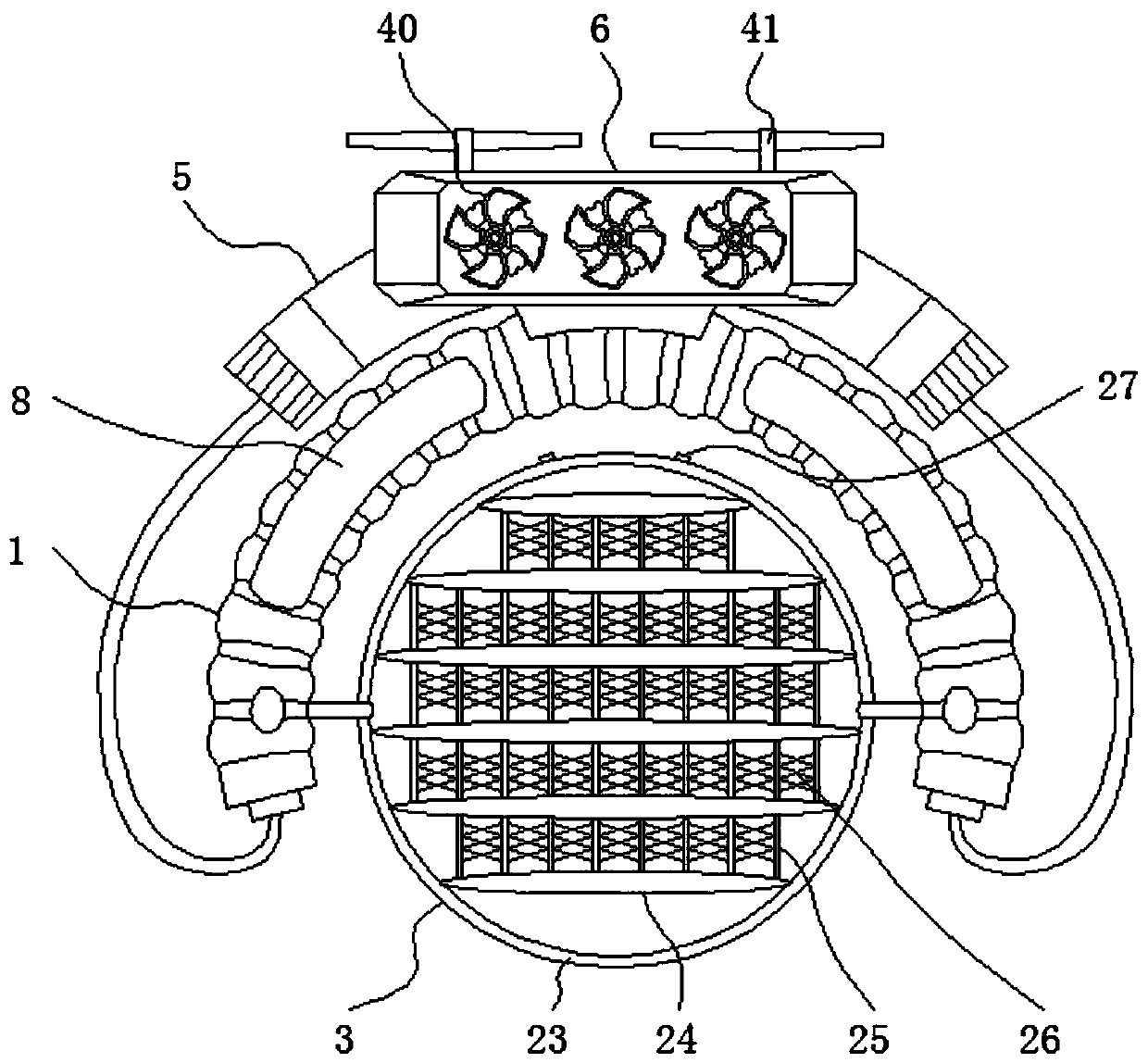 Large-range multi-angle feeding device for feeding zooplankton