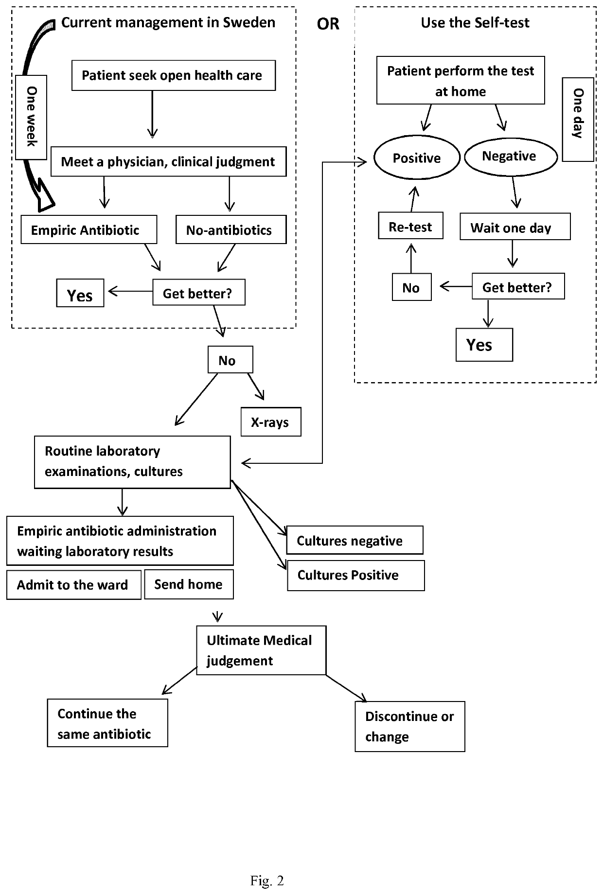 Device and method for detecting a bacterial infection